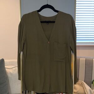 Topshop Olive Button Down Shirt